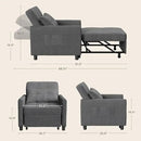 Noelse Convertible Futon Sofa Bed, 3-in-1 Multi-Functional Sleeper Chair Bed, Adjustable Backrest Recliner with Modern Linen Fabric for Living Room Bedroom Apartment Small Space, Dark Grey by CozyNest Decor