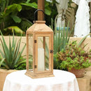 Large New Zealand Pine Lantern With Flameless Pillar Candles - IP65 Waterproof Decorative for Home Decor, Indoor Outdoor, Front Porch, Garden, Farmhouse Style by CozyNest Decor