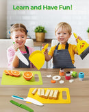 Kids Kitchen Knife Set, 15 Pcs BPA Free Montessori Kitchen Tools for Toddlers' Real Cooking, Include Knives, Crinkle and Sandwich Cutters, Peeler, Cutting Boards, Cleaning Tools for 3+ Birthday Gift by TinyTreasures Baby Boutique