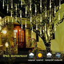 Christmas Lights Outdoor, Meteor Shower Lights Falling Star Lights 16 inch 8 Tubes 256 LED Icicle Snow Falling Lights Raindrop Lights for Xmas Tree Holiday Party Decoration, UL Plug, Warm White by GreenHaven Gardens