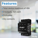 Shelly Pro 3 | Wi-Fi & LAN, 3-Channel Smart Relay | Home & Facility Automation | Compatible with Alexa & Google Home | iOS Android App | Lights Automation | Controller for Motorized Valve by GreenHaven Gardens
