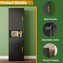 Tall Narrow Storage Cabinet 66.93" H Tall Bathroom Cabinet Metal Pantry Cabinets, 4 Adjustable Shelves for Kitchen, Home Office, Living Room, Dinning Room (20 inches Wide Black) by CozyNest Decor