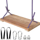 Teak Wood Swing 16.6"x7.5" - Outdoor Wooden Tree Swing Seat for Adults & Kids, Backyard Wood Swings with Height Adjustable Design by GreenHaven Gardens