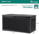 YITAHOME 90 Gallon Double-Wall Deck Box with Side Handles, Outdoor Large Storage for Patio Furniture Cushions, Garden Pool Accessories, Water Resistant & Lockable by CozyNest Decor