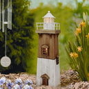Wooden Lighthouse Decor with Light, Decorative Nautical Lighthouse Rustic Ocean Sea Beach Themed Lighthouse Decoration, Handcrafted Tabletop Nautical Themed Home Decor Bathroom Decor (13.78“H) by GreenHaven Gardens