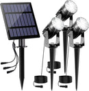 Solar Spot Lights Outdoor, 3-in-1 Garden Spotlights IP65 Waterproof 9.8ft Cable, 5W 4000mAh Separated Solar Panel, Auto On/Off for Tree Patio Yard Driveway Pathway Pool(Cold White 6000K) by GreenHaven Gardens