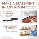 Homeforia 24inch Oak Floating Shelf for Wall, High End Solid Real Wood 24 inches Long Floating Shelves for Bathroom, Honey Oak Wooden Floating Shelves, Heavy Duty Bracket, 24 X 6.5 X 1.75 in, Set of 3 by CozyNest Decor