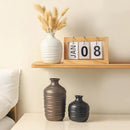 Ceramic Vase Set of 3 Decorative Vase for Home Decor Modern Farmhouse Decor Pottery Neutral Vases for Living Room Bathroom Table Mantel Fireplace Entryway Shelf (02-Metallic) by GreenHaven Gardens