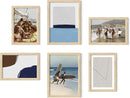 HAUS AND HUES Natural Oak Wood Gallery Wall Tabletop Frames Made with Real American Oak and Shatter-free Plexiglass - Set of 6 (Four 4x6, Two 5x7, Framed Beige) by CozyNest Decor