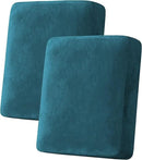 H.VERSAILTEX Velvet Stretch Couch Cushion Cover Plush Cushion Slipcover for Chair Loveseat Sofa Cushion Furniture Protector Seat Cushion Sofa Cover (2 Piece Medium Sofa Cushion Covers, Deep Teal) by CozyNest Decor