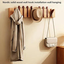 Wall Mounted Piano Key Hanger | Flip Style Hook | Entrance Wall Art Hook, Made of Oak Wood (3 Times Painted, 4 Times Polished) (Walnut-Beech, 8Hooks) by CozyNest Decor