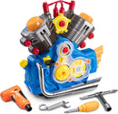 Engine Building Kit, Kids Mechanic Repair Set for Kids Motorcycle Engine，Take Apart Toys-42pc Playset，STEM Engine Model Kit Toy with Cool Lights&Sounds，Educational Toys for 3+ Year Old (Blue) by TinyTreasures Baby Boutique