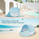 Action Air UPF 50+ Pop Up Beach Tent for 2-3 People, Instant Sun Shelter with 360°Ventilation, Water-Resistant Canopy, Lightweight & Portable Sun Shade for Beach, Camping, Sports (Blue) by TinyTreasures Baby Boutique
