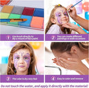 VESPRO Face Painting Kit For Kids Party,32 Colors Professional Oil Face&Body Paint Kit with 10 Brushes 4 Reusable Face Stencils,2 Glitters and 2 Sponges for Kids and Adults Halloween Makeup by TinyTreasures Baby Boutique