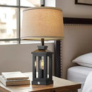 23.75" Retro Farmhouse Black Table Lamp for Living Room Bedroom Nightstand Set of 2 Touch Control Bedside Nightlight Vintage Modern Lamp with USB C+A Ports and 2 Light Sources by CozyNest Decor