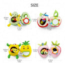 Jollybaby Newborn Plush Stuffed Fruit Rattle Toy for Stroller Car Seat Crib, Montessori Sensory Plush Pineapple Toy with Rattle and Mirro Toy for Baby 0-6-12 Month, Infant Baby Boy & Girl Shower Gift by TinyTreasures Baby Boutique