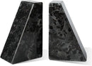 Marble Bookend for Heavy Books, Decorative Bookends for Shelves, Durable and Heavy-Duty Book End for Hardback Book & CDS, Unique Book Stopper & Holder, Meteorus, Set of 2 by CozyNest Decor