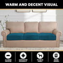 PrinceDeco Stretch Sofa Cushion Covers for Couches and Sofas,Soft Velvet Couch Seat Covers, Sofa Covers Washable, Seat Cushion Cover for 3 Couch Sofa Pet Friendly - Deep Teal, Each Width Up to 29.5" by CozyNest Decor