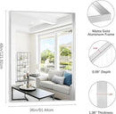 Silver Bathroom Mirror, 36x48 Inch Rectangular Deep Frame Mirror, Large Wall Mounted Bathroom Vanity Mirror Over Sink for Bedroom,Restroom, Living Room, Hangs Vertically or Horizontally by CozyNest Decor