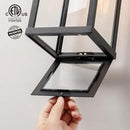 mirrea 18" Classic Outdoor Wall Sconce 1 Light in Matte Black Rectangular Metal Frame and Clear Glass Shade Waterproof Porch Light Patio Light Pack of 2 by CozyNest Decor