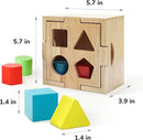Bimi Boo Wooden Shape Sorter Toy for Babies - Premium Simple Sorting Box with Noise-Reducing Silicone Pad - Classic Montessori Toy for Toddlers (8 Various Blocks, 1 Box, 1 Silicone Pad) by TinyTreasures Baby Boutique