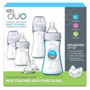 Chicco Duo Newborn Hybrid Baby Bottle Starter Gift Set with Invinci-Glass Inside and Plastic Outside | Dishwasher, Bottle Warmer, and Electric Sterilizer Safe | Intui-Latch Nipple | Clear/Grey by TinyTreasures Baby Boutique