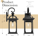 zeyu 22 Inch Outdoor Wall Light Sconce, Large Exterior Wall Light Fixture for House Porch, Die-Cast Aluminum with Seeded Glass, Black Finish, ZD100B-M BK by GreenHaven Gardens