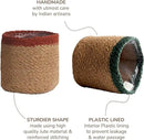 Jute Planter Basket-Woven Jute Rope Covers for Decorating Indoor/Outdoor Succulents, Small Plant Pots-Set of 4-Multi-Purpose Storage Bins 4.5 in - Modern Style Décor - Red, Green & Natural by GreenHaven Gardens