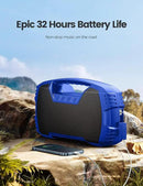 Houl Zallee IPX7 Waterproof Bluetooth Speaker, 40W (60W Peak) Portable Wireless Speakers, 32H Playtime, Stereo Loud Sound, Deep Bass, Bluetooth 5.0, Built-in Mic for Camping, Party, Gifts, Beach-Blue by CozyNest Decor