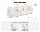 Oversized Modular Sofa, Extra Deep Cloud Corduroy Sectional Couch with Ottoman Chaise, Fluffy Chenille 3 Seater Sofa for Living Room, Villa (Basic 3 Seater, Corduroy White) by CozyNest Decor