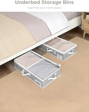 StorageWorks Under Bed Storage Containers with Handles and Label Holder, 2 Pack Ultra-thick Fabric Underbed Bins, Closet Organizer for Clothes, Blankets, Sweater by CozyNest Decor