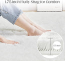 6x9 White Area Rugs for Living Room, Fluffy Shaggy Rug for Bedroom, Anti-Skid High Pile Indoor Carpet for Nursery, Kids Room, Bedside, Home Decor by TinyTreasures Baby Boutique