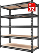 REIBII 2000LBS Garage Shelving Heavy Duty Storage Shelves 72" H Metal Shelving for Garage Shelves Adjustable 5 Tier Metal Shelf for Pantry Closet Kitchen Basement 35.5" W x 72" H x 15.8" D by GreenHaven Gardens