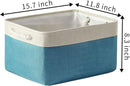 TcaFmac Storage Basket for Organizing - Large 4 Pack Fabric Storage Bins Baskets for Shelves with Ropes, Collapsible Storage Cubes for Closet Toy (White & Green16x12x8 inch) by CozyNest Decor