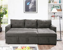 Naomi Home L-Shaped Reversible Sectional Sofa with Pull-Out Sleeper Bed and Storage Chaise, Espresso Velvet by CozyNest Decor