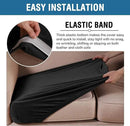H.VERSAILTEX Velvet Stretch Couch Cushion Cover Plush Cushion Slipcover for Chair Loveseat Sofa Cushion Furniture Protector Seat Cushion Sofa Cover (2 Piece Medium Sofa Cushion Covers, Black) by CozyNest Decor