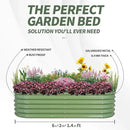 1MORE Galvanized Raised Garden Bed- Planter Garden Boxes Outdoor, Raised Beds for Gardening, 6x2x1.4ft Metal Garden Bed Kit for Vegetables Flower, Planter Raised Bed with Protective Tape & Tools.Green by GreenHaven Gardens