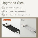 36"W x 12"D Floating Shelves, Black Deep Floating Shelves for Wall with Brackets, 12 Inch Deep Wall Shelves for Books, Wide Display Storage Shelves for Bathroom, Living Room, 36 Inch Long, Set of 2 by CozyNest Decor