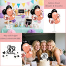 40th Birthday Decorations for Women - 56pcs Rose Gold Happy 40th Banner, 40th Birthday Crown Sash, Cake Topper, Number 40 balloons, 3D Butterflies, 4 Balloon Stands kits by TinyTreasures Baby Boutique