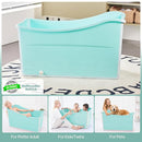 Collapsible Baby Bathtub Foldable Bathtub for Toddler Portable Large Foldable Bath Tub Bathtub for Kids Petite with Thermometer and Storage Basket (Green) by TinyTreasures Baby Boutique