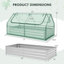 SAFSTAR Raised Garden Bed with Cover, 6FT x 3FT x 3FT Galvanized Bottomless Garden Bed with Greenhouse, Dual 2-Tier Roll-Up Windows, Outdoor Metal Planter Box Kit with Cover (Green) by GreenHaven Gardens