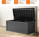 150 Gallon Resin Outdoor Deck Box Waterproof Patio Furniture, Garden Tools, Cushions, Pool Accessories Outside Storage (Black, 150 Gallon) by GreenHaven Gardens