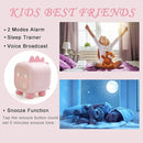 Alarm Clock Kids Dinosaur Alarm Clocks Girls Pink Digital Alarm Clock for Kids Girl Children with Night Light by TinyTreasures Baby Boutique