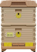 Ergo Insulated 10 Frame Bee Hive Set [NO Frames Included] (Double Deep, Tan Body Yellow Entrance) by GreenHaven Gardens
