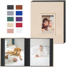 Popotop Photo Album 4x6 100 Pockets with Leather Hardcover Cover, Small Photo Album Holder Book with 50Pcs Pages for Family Travel Wedding Baby Gifts by TinyTreasures Baby Boutique