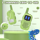 Green Walkie Talkies for Kids with Dinosaurs Silicone Sleeve, Toys for 3-6 Year Old Boys Girls, Kids Walkie Talkies Decent Range 2 Channels 2 Way RadioToy Gifts for 5-8 Year Old Boys Girls by TinyTreasures Baby Boutique