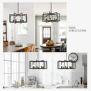 Modern Farmhouse Black Chandeliers for Dining Room, 8-Light Industrial Metal Chandeliers Geometric Pendant Lights Kitchen Island for Entryway Stairway Foyer Hallway by CozyNest Decor