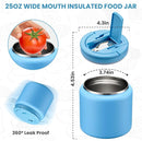 Soup Thermo for Hot Food Kids 25.5oz Lunch Containers with Buckle Lid Wide Mouth Hot Food Jar Vacuum Insulated Stainless Steel Bento Box Leakproof with Spoon(Blue) by TinyTreasures Baby Boutique