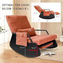 Rocking Chair for Nursery, Modern Upholstered Plush Seating Glider Recliner Chair with High Backrest and Side Pocket, Accent Armchair with Cushions for Living Room/Reading (Burnt Orange) by TinyTreasures Baby Boutique