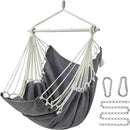 Hanging Hammock Chair Swing MAX 500 lbs Outdoor Hanging Chair with Footrest Indoor Swing Chair with Portable Steel Spreader Bar and Hardware Kit for Bedroom Living Room Patio Porch - Dark Grey by GreenHaven Gardens